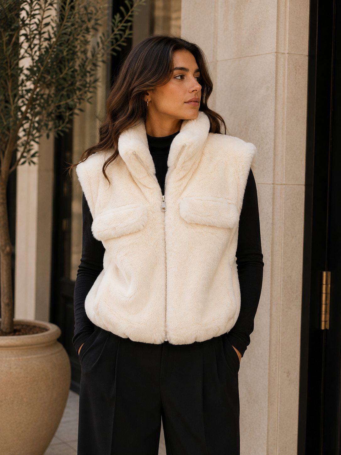 Odette bodywarmer wit
