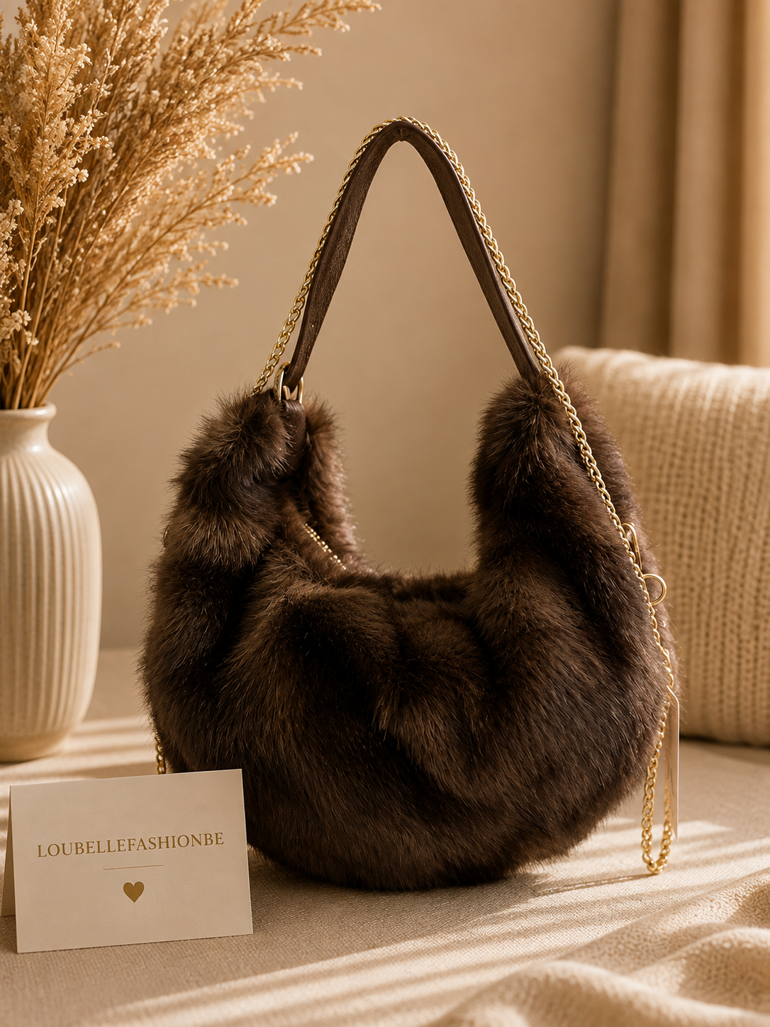 Pommie Fluffy Bag – Chocolat
