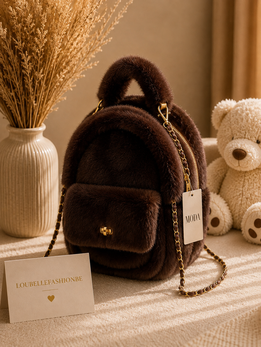 Fluffy Backpack – Chocolat