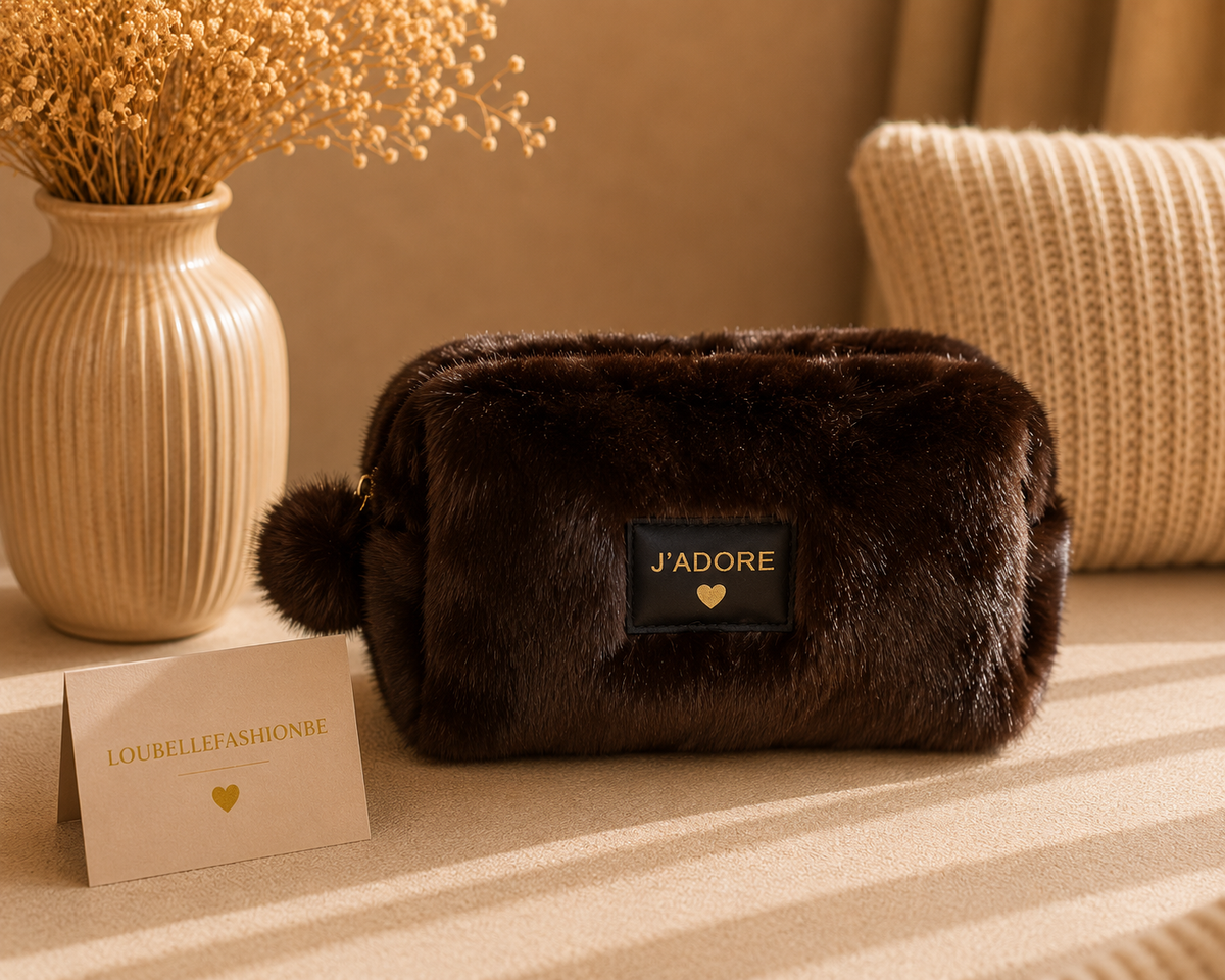 J’Adore Pouch – Chocolate Plush 🤎
