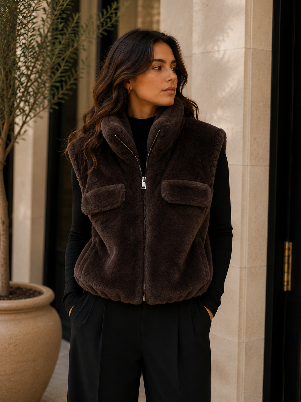 Odette bodywarmer - chocolate