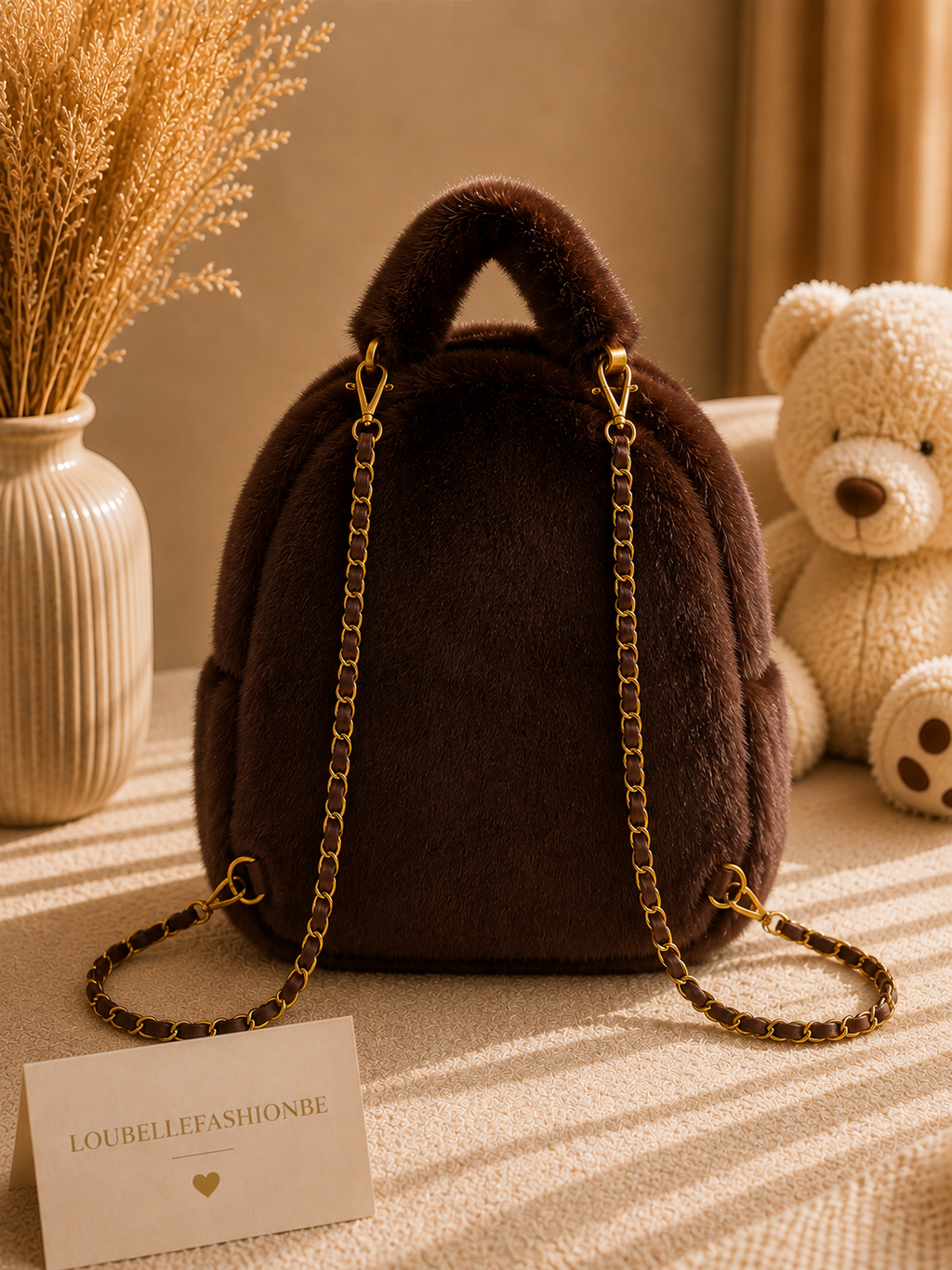 Fluffy Backpack – Chocolat