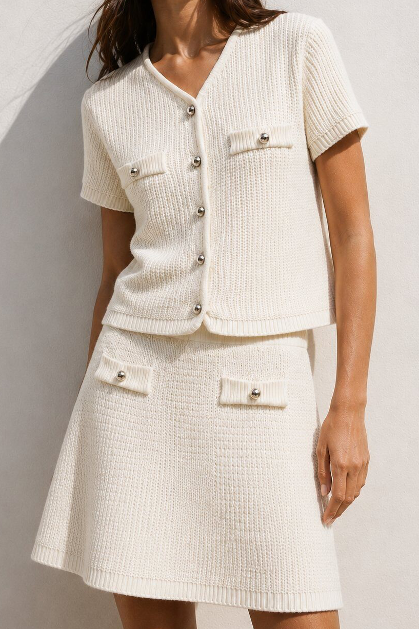 Elise set rok + pull met korte mouwen