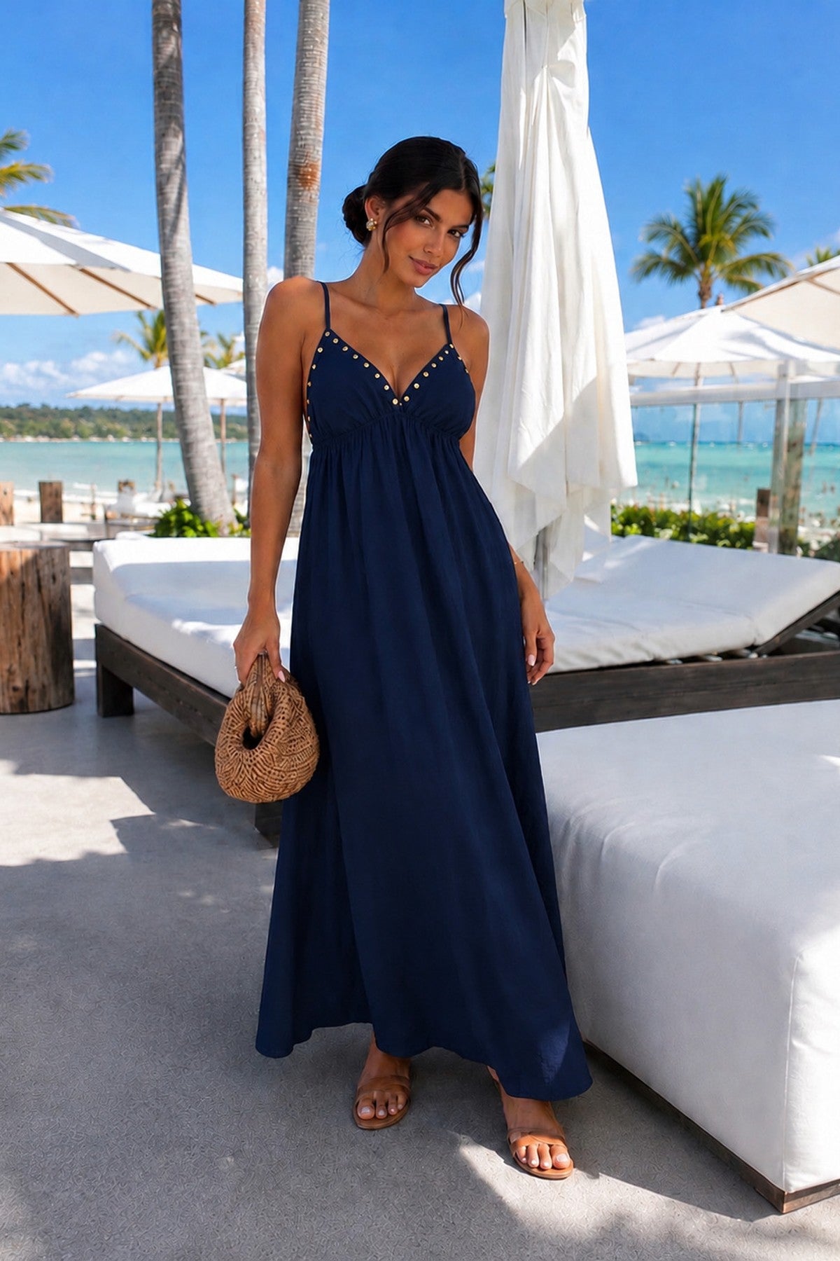 Elodie Long Dress Navy