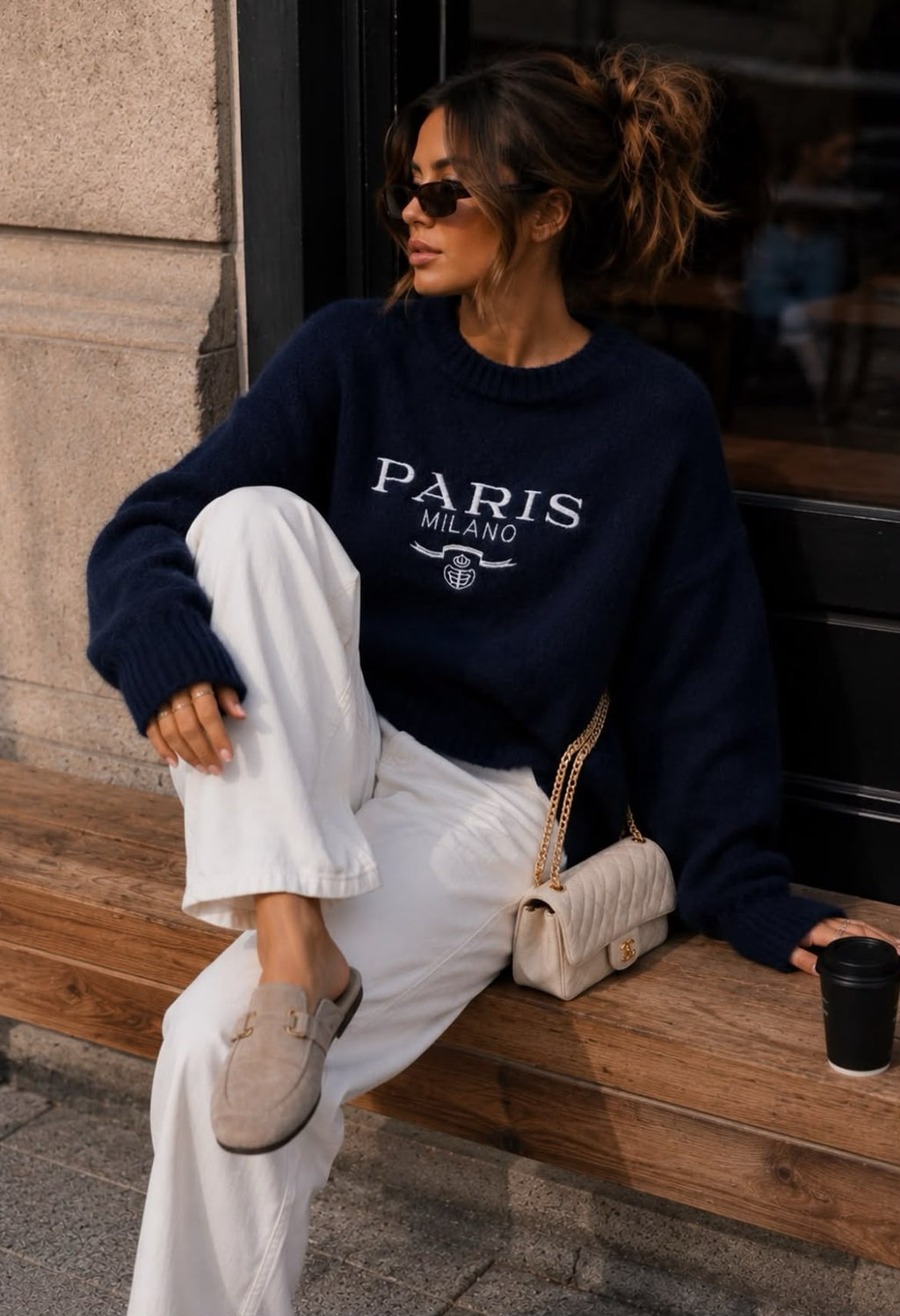 Oui Paris Sweater Navy