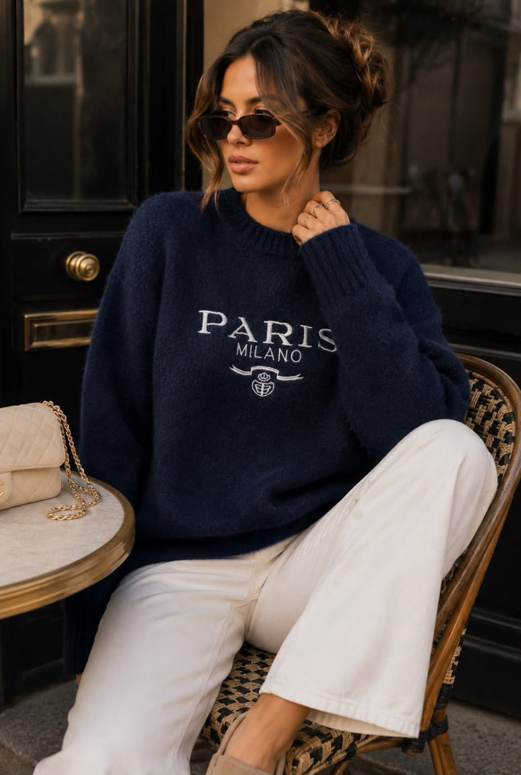 Oui Paris Sweater Navy